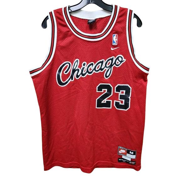 90's Vintage Nike Team NBA Chicago Bulls Jordan 23 Basketball Jersey Medium Red